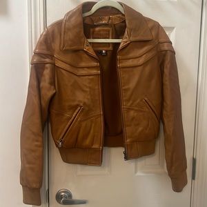 Genuine leather tan jacket